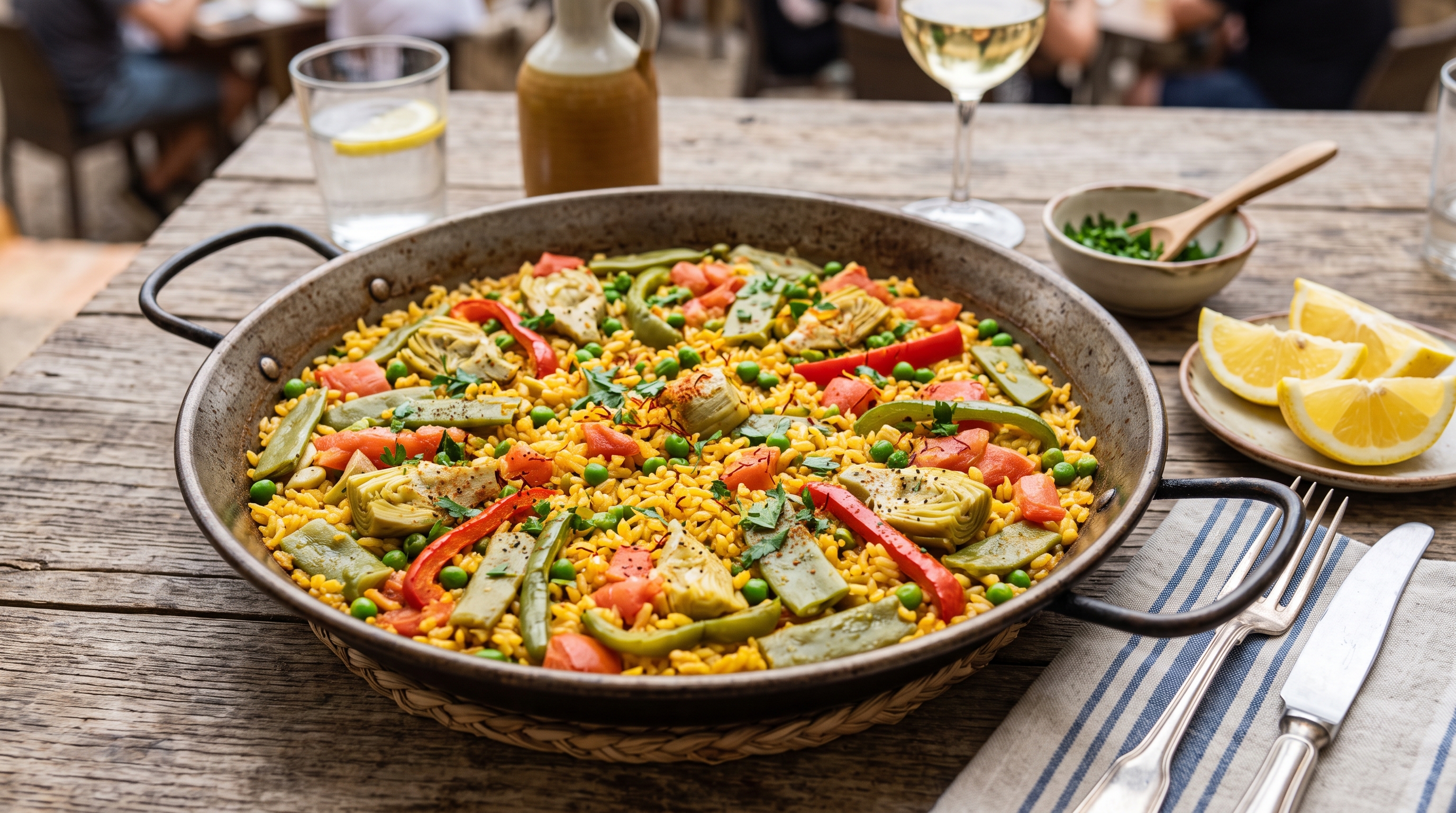 Recette de paella de légumes (paella de verduras)