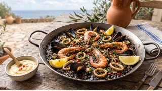 Arroz negro : la paella noire à l'encre de seiche
